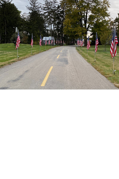 Flags and Plaque Along Roadway - Flags of Honor